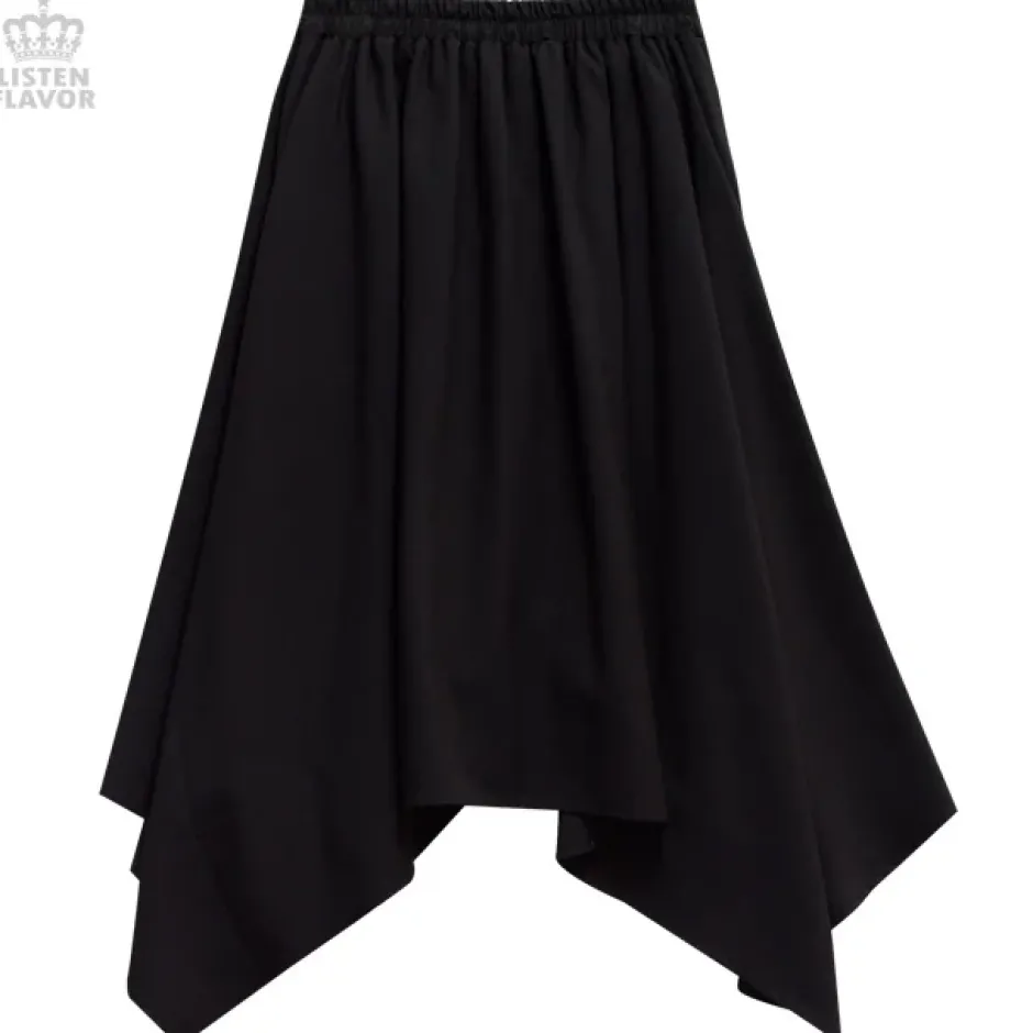 Bottoms>LISTEN FLAVOR Zip Detail Hemline Skirt