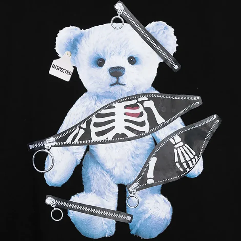 Tops>LISTEN FLAVOR Zipper Bear Mesh Top w/ Arm Covers