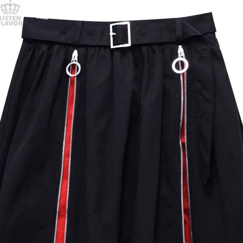LISTEN FLAVOR Zipper Detail Long Skirt Online