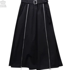 LISTEN FLAVOR Zipper Detail Long Skirt Online