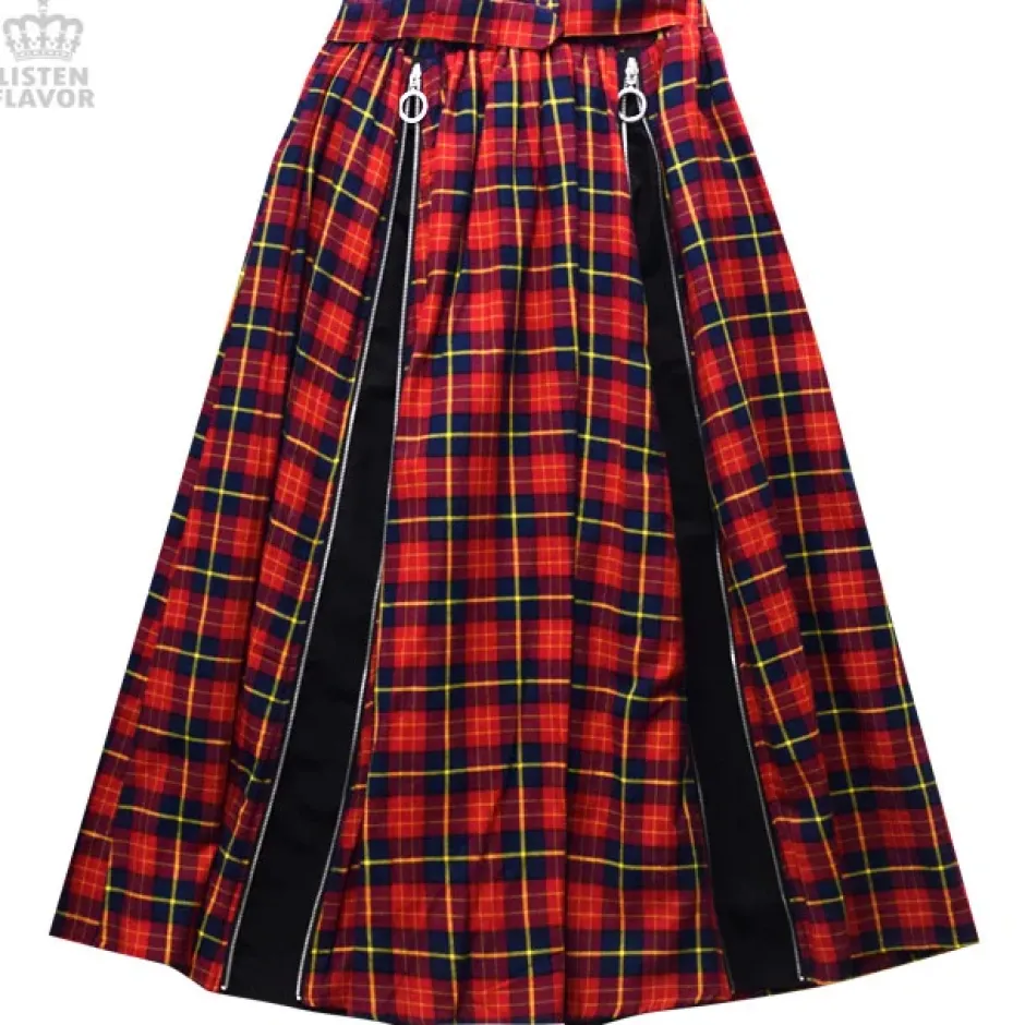 LISTEN FLAVOR Zipper Detail Long Skirt Online