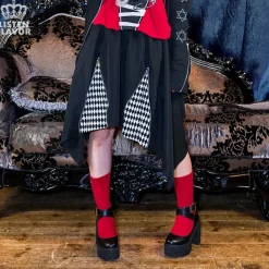 Bottoms>LISTEN FLAVOR Zippered Hem Line Skirt