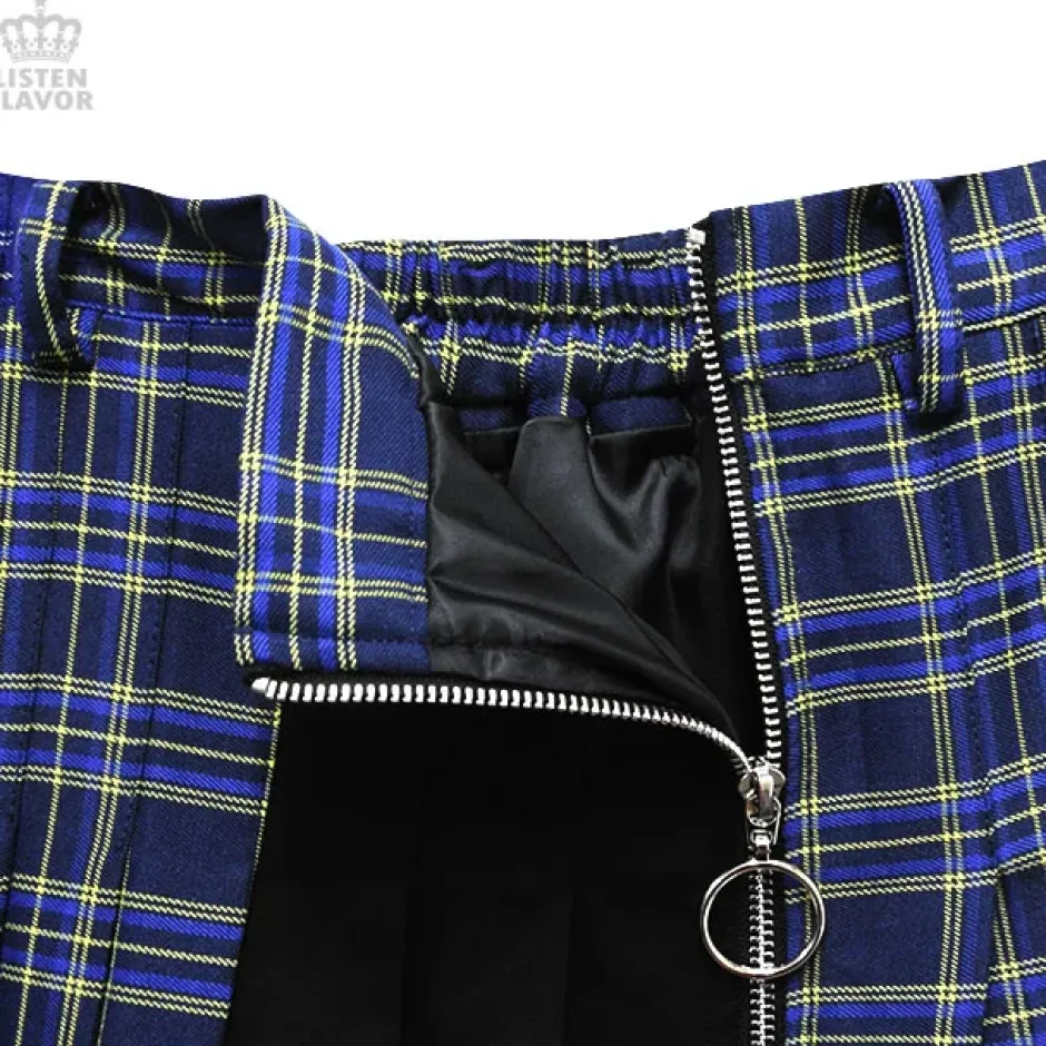 Bottoms>LISTEN FLAVOR Zip Pleated Skirt