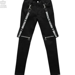 Bottoms>LISTEN FLAVOR Zip Skinny Pants w/ Suspenders