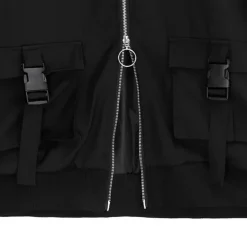 LISTEN FLAVOR Zip Slit Sleeve Hooded Blouson Sale