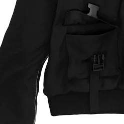LISTEN FLAVOR Zip Slit Sleeve Hooded Blouson Sale