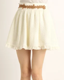 Bottoms>LIZ LISA Flower Applique Sukapan Skirt