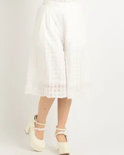 Bottoms>LIZ LISA Fruit Embroidered Gaucho Pants