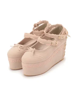 LIZ LISA Velour Lace-Up Platform Shoes Online