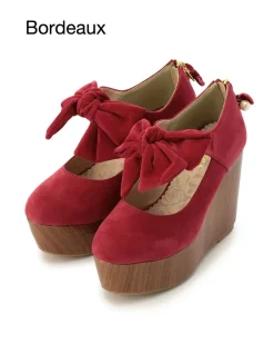 Footwear>LIZ LISA Wooden Heel Suede Platforms