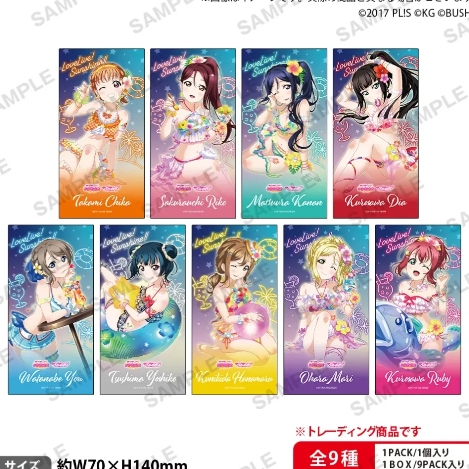 Stickers>Love Live! School Idol Festival Aqours Water Essence Ver. Trading Ticket-Style Sticker Collection (1 Pack)