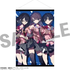 Tapestries>Monogatari Series x Kei Mochizuki B2 Tapestry Hitagi Senjougahara & Tsubasa Hanekawa & Suruga Kanbaru