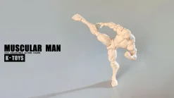 Action Figures>Muscular Man Body KT01A White Skin 1/12 Scale Action Figure