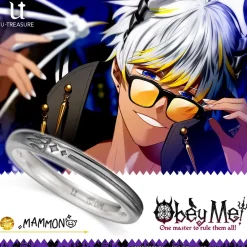 Jewelry & Hair Accessories>Obey Me! Mammon Black-Coated Silver Ring