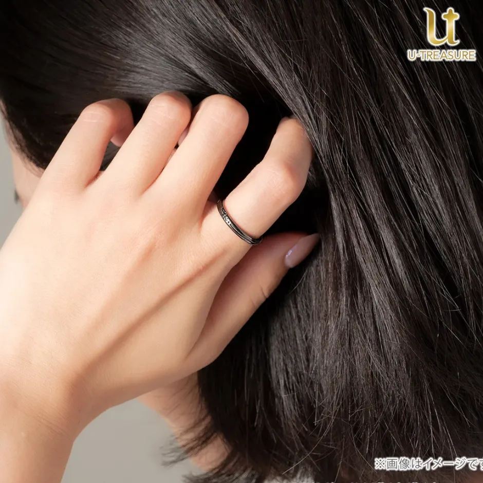 Jewelry & Hair Accessories>Obey Me! Satan Black-Coated Silver Ring