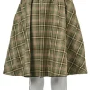 Bottoms>OLIVE des OLIVE Plaid x Solid Color Reversible Skirt