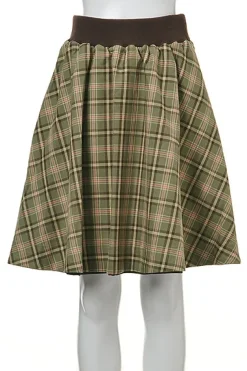 Bottoms>OLIVE des OLIVE Plaid x Solid Color Reversible Skirt