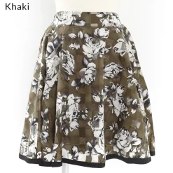 OLIVE des OLIVE Rose Pattern Sheer Check Skirt Discount