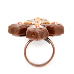 Q-pot. Parlor Cross Chocolat Ring New