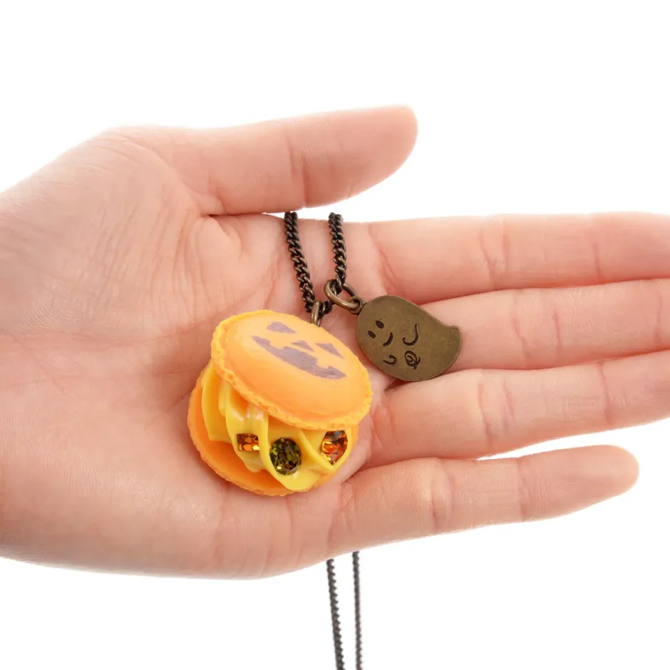 Jewelry & Hair Accessories>Q-pot. Parlor Jack-o’-lantern Macaron Necklace