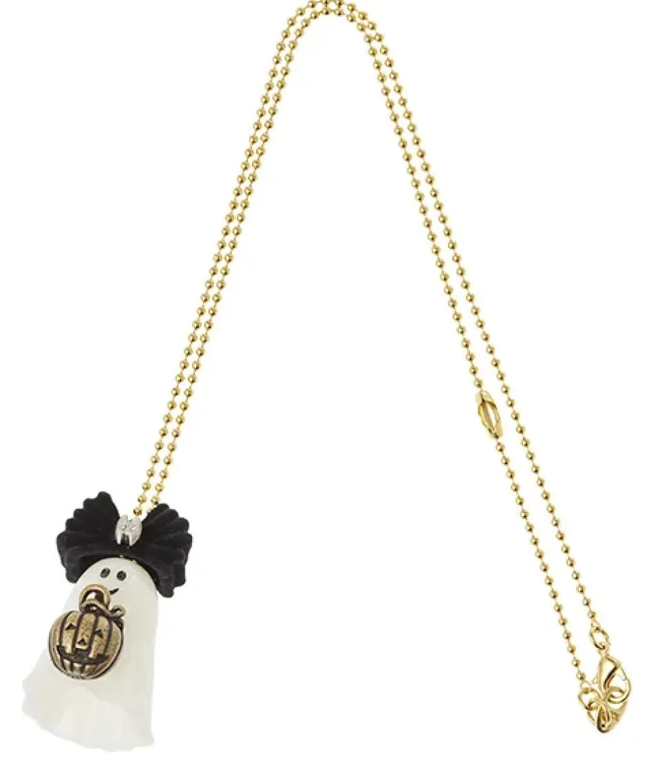 Jewelry & Hair Accessories>Q-pot. Petit Ghost Sheets Necklace / Black Bat Charm / Jack-o-lantern Charm Set