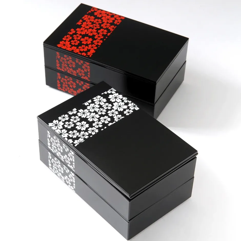 Bento Containers>Sakurako Square 2-Tier Bento Box