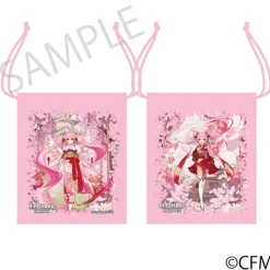 Bags & Wallets>Sakura Miku x Hirohako 2024 Crepe Drawstring Bag Art by iXima