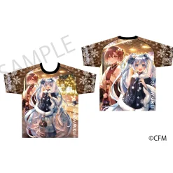 Tops>Snow Miku x Hirohako Full Graphic T-shirt Hakodate Art by Kimidori Hana