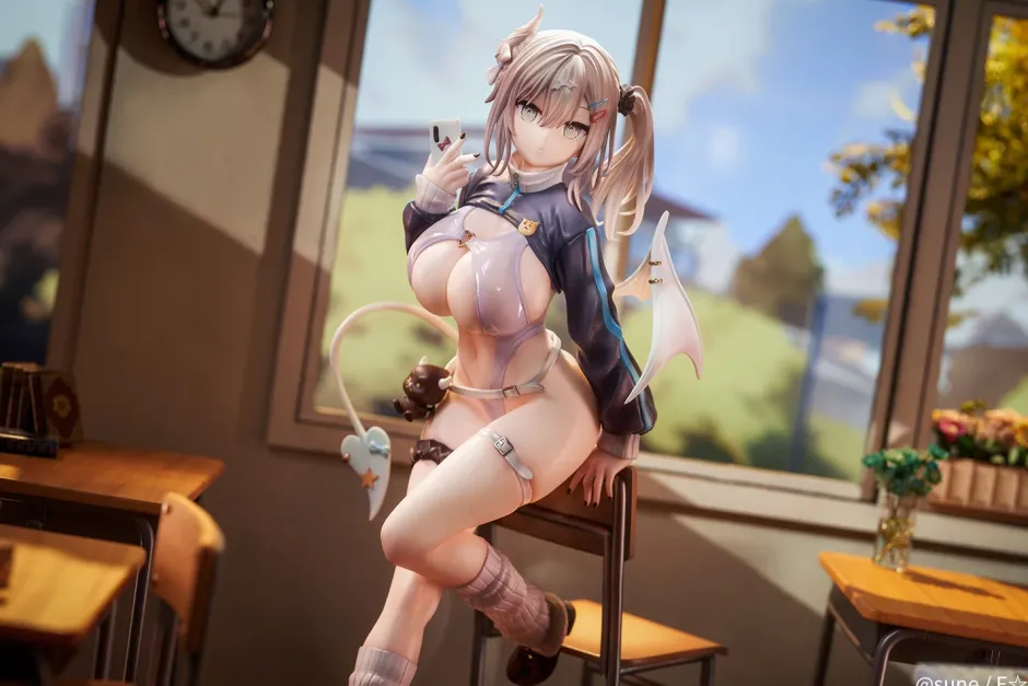 Bishoujo Figures|Scale Figures>sune Illustration Silent Gal Succubus Yuki Shinomiya 1/6 Scale Figure w/ Bonus: Clear Bookmarks & Printed Sign Shikishi