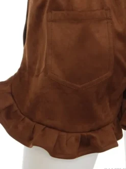 Swankiss Lace-Up Ruffled Hem Shorts Hot