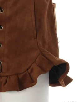 Swankiss Lace-Up Ruffled Hem Shorts Hot