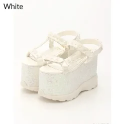 Swankiss Lamé Flower Sandals Hot