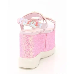 Swankiss Lamé Flower Sandals Hot