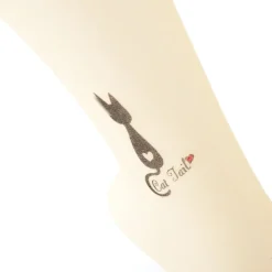 Takeuchi 18 Denier Beige Sheer Tights - Cat Motif Discount