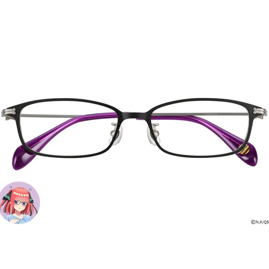 The Quintessential Quintuplets Specials2 Glass Frame w/ Original Eyeglass Case & Cleaning Cloth Set Nino Nakano Model New