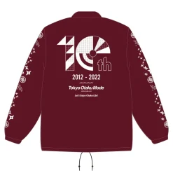 Tokyo Otaku Mode 10th Anniversary Coach Jacket Burgundy Sale