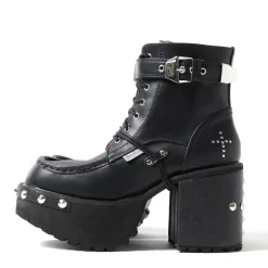 YOSUKE 2015SS Studded Cross Laced Boots Best