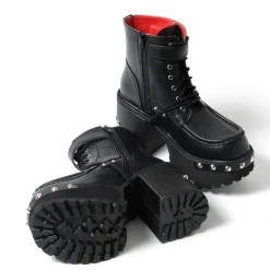 YOSUKE 2015SS Studded Cross Laced Boots Best