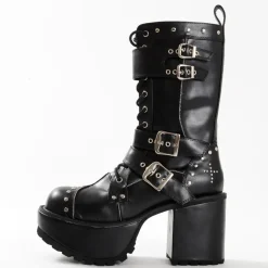 YOSUKE USA Mid-Calf Chunky Buckle Boots Hot