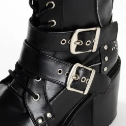 YOSUKE USA Mid-Calf Chunky Buckle Boots Hot