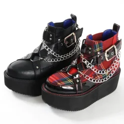 YOSUKE USA Platform Buckle High Top Shoes Hot