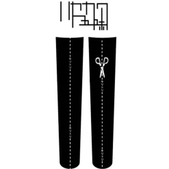 Zettairyoiki Cut Along the Line Knee-High Tights (Black) Online