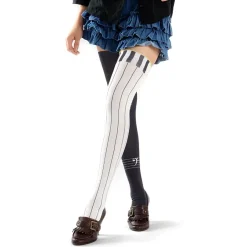 Footwear>Zettairyoiki Piano Keys Thigh-High Tights